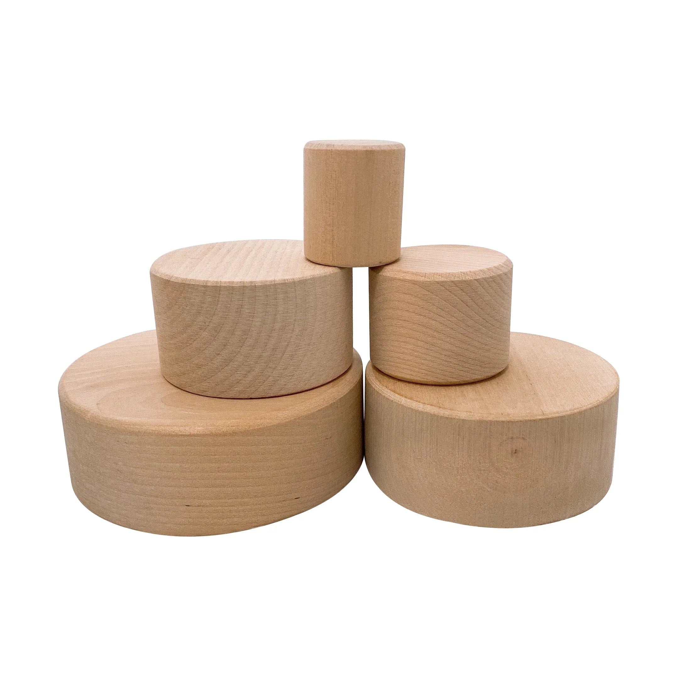 5 Pcs Natural Wooden Stacking & Nesting Cup Bowl Set - BIG FRENCHIES