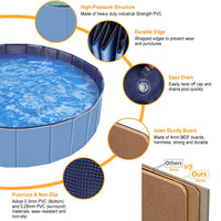 1Pc 160 X 160 X 30cm-63.0 X 63.0 X 11.8inch Foldable Pet Swimming Pool PVC Dog Swim Pool Bathing Tub Playmat Pools