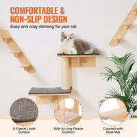 Wall Mounted Cat Shelves Tree With Jumping Boards Nests Hammock Set Of 7