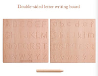 Reversible Alphabet Wooden Tracing Board – ABC Upper & Lowercase Learning Aid - BIG FRENCHIES