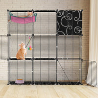 3-Tier Cat Cage Enclosure Indoor Cat Cage Playpen With Hammock Toy Ball Ladder DIY Iron Wire Cat House Kennels Crate For