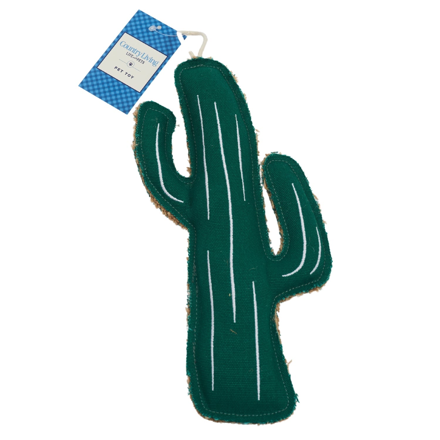 Country Living Canvas & Jute Cactus-Shaped Dog Chew Toy – Durable, Safe and Non-Toxic - BIG FRENCHIES