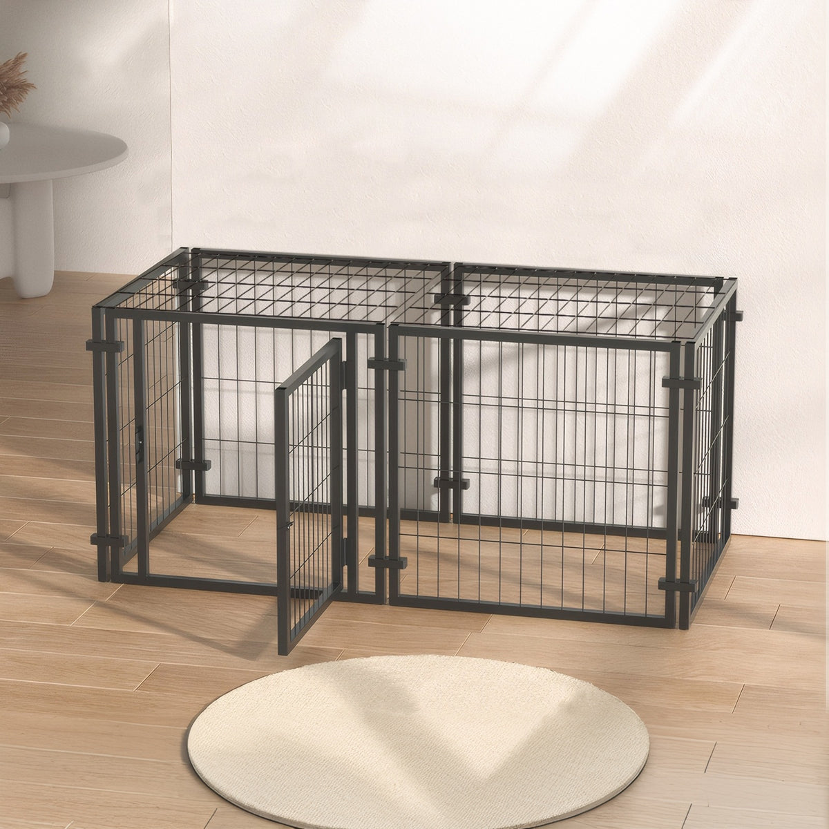 47.2" Dog Crate for Small Medium Large Dogs, Puppy Dog Playpen for Yard Indoor Outdoor Use, Pet Dog Cage Kennel (47.2"L 