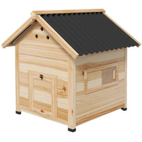 Duck Coop, Wooden Duck House With Openable Roof & Double Doors, Natural Wood