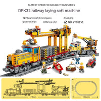 Electric Rail Train Model Children Education Small Particles Assembled Building Block Toys