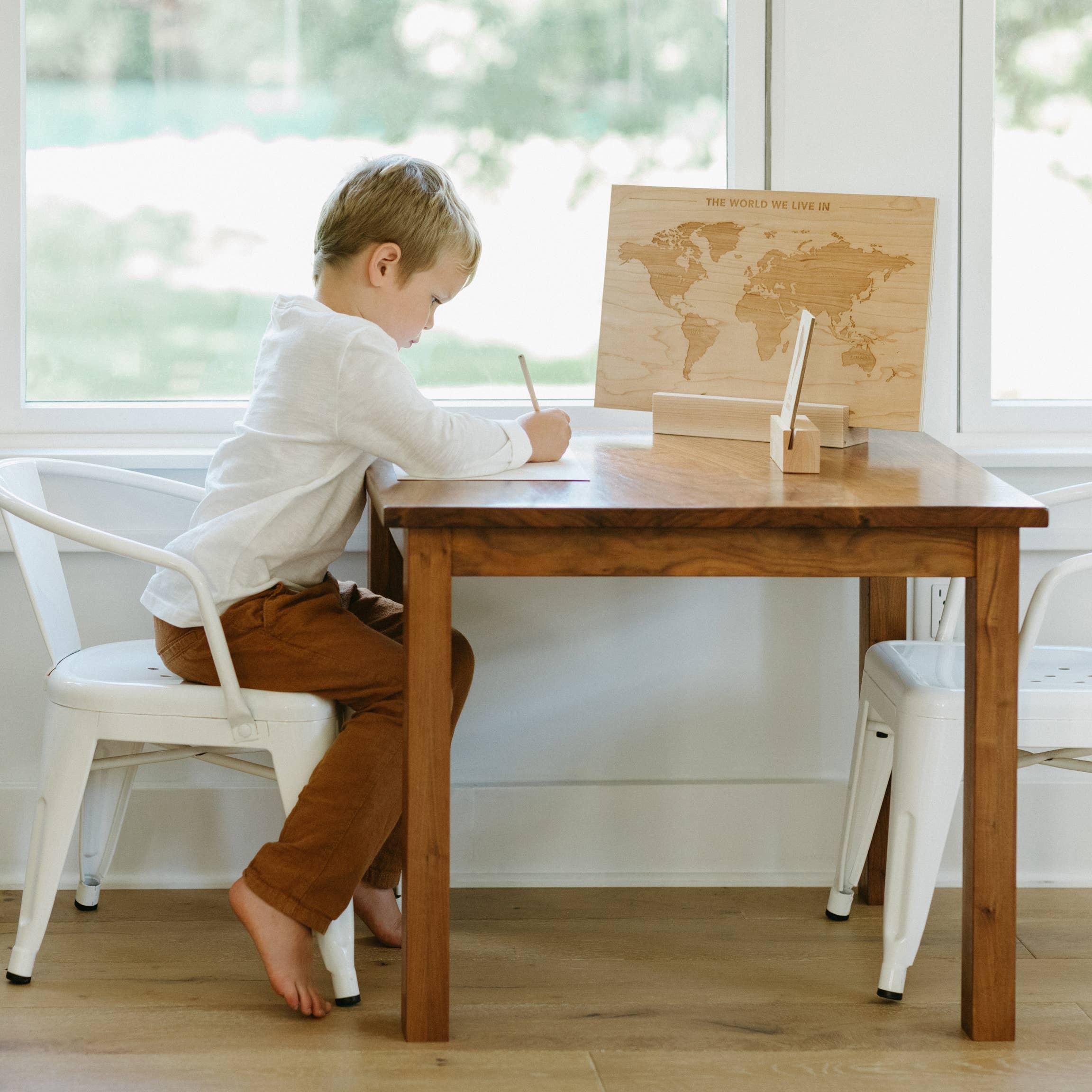 Wooden World Map Engraved on Wood with World's Continents - BIG FRENCHIES