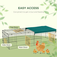 Small Animal Playpen With With Roof For Rabbits, Chicken, Chinchillas For Indoor Outdoor Use, Green