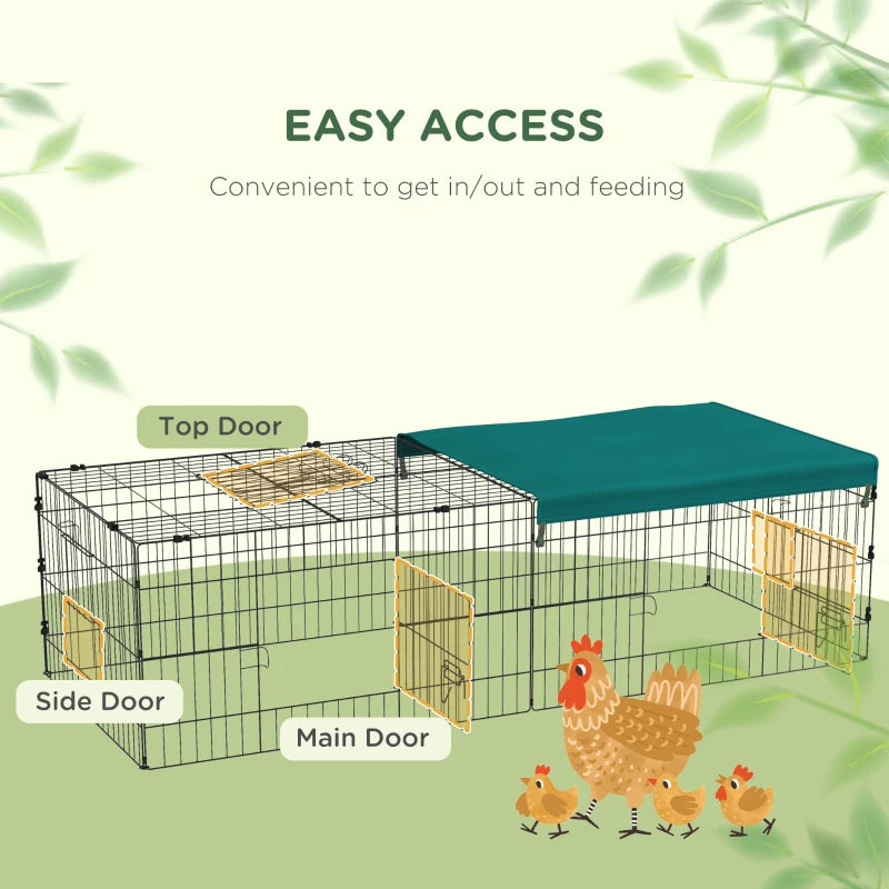 Small Animal Playpen With With Roof For Rabbits, Chicken, Chinchillas For Indoor Outdoor Use, Green