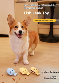 Fish-Shaped Dog Treat Dispenser Toy-Food-Grade Silicone Slow Feeder For Boredom Relief, Self-Entertainment & Pet Interac