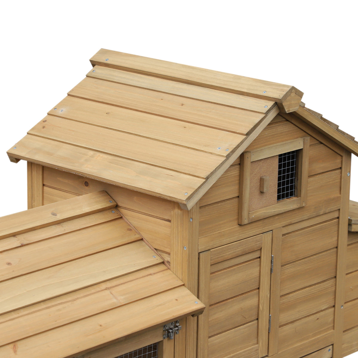 59" Small Wooden Chicken coop Hen House Poultry Cage for Outdoor Backyard with 2 Doors, Nesting Box and Removable Tray, 