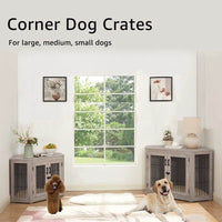 Dereham Furniture Corner Dog Crate with Cushion - BIG FRENCHIES