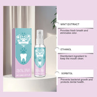 Pet Dental Spray For Dogs & Cats, No Brushing Needed, Freshen Breath & Whiten Teeth Oral Care Spray
