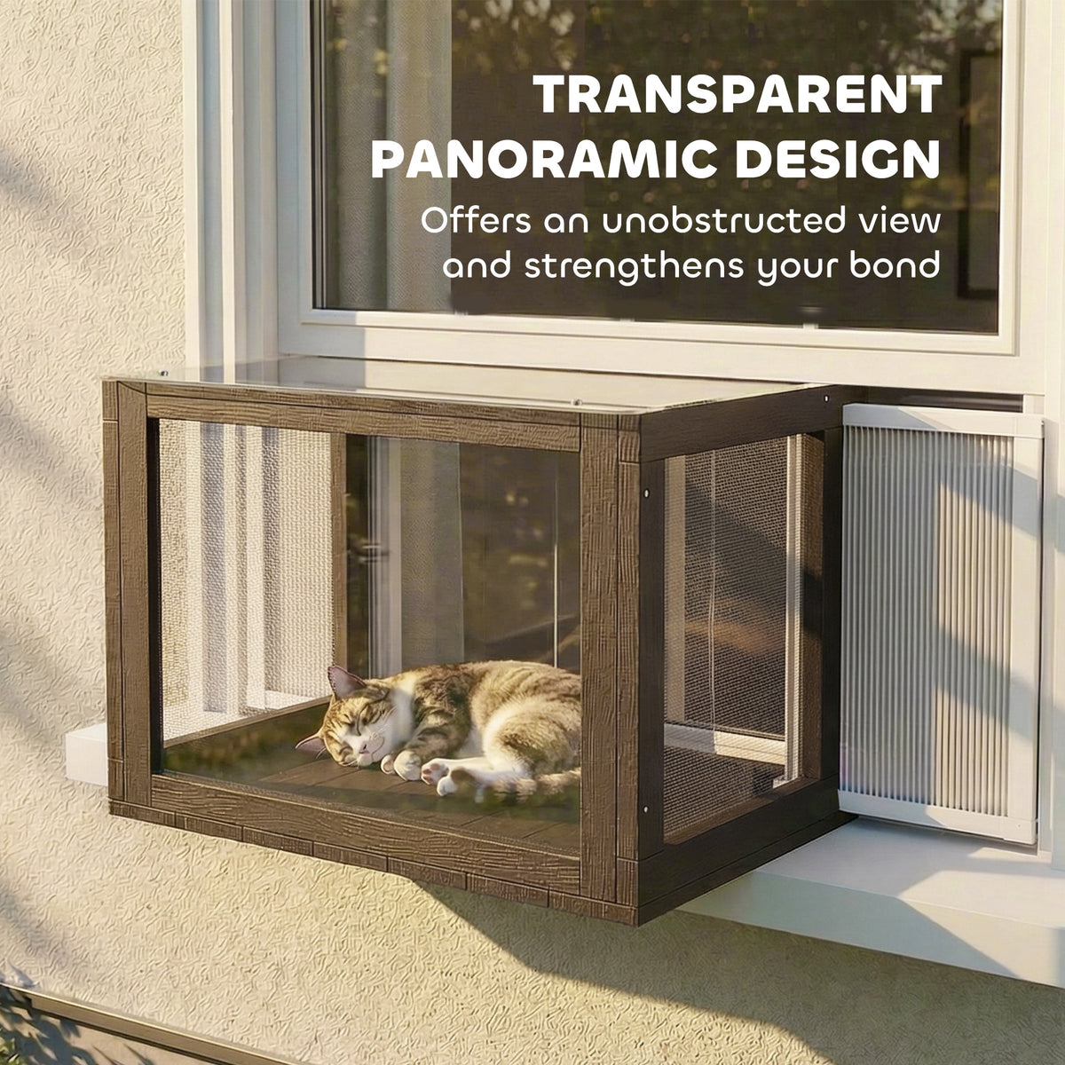 Catio Outdoor Cat Enclosure 25"–41" Outdoor Cat House for Sunbathing, Napping & Overlooking