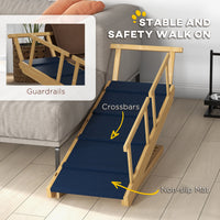 Dog Ramp, Adjustable Height Pet Steps, Foldable Dog Stairs with Non-slip Mat for Small to Large Dogs