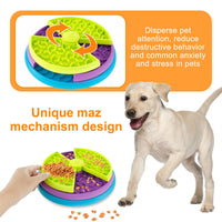 3in1 Interactive Dog Puzzle Feeder, Rotating Anti-Choking Slow Feeder Bowl & Lick Mat, Mental Stimulation Foraging Toy F