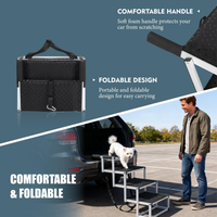 Foldable Dog Ramp For Cars, SUVs, Trucks, Portable Pet Dog Stairs For Large Dogs With Non-Slip Surface & Reinforced Desi