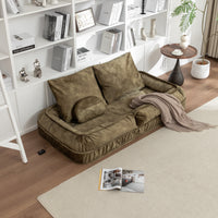 Upholstered Human Dog Bed for Adult & Pets,with 5 Adjustable Position &Massage Pillow, Bean Bag floor sofa with 2 Soft P