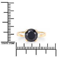 3.00 Carat Genuine Black Diamond 14K Yellow Gold Ring