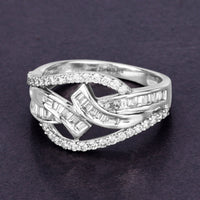 0.72 Carat Genuine White Diamond 14K White Gold Ring (E-F-G Color, VS-SI Clarity)