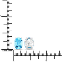4.00 Carat Genuine Swiss Blue Topaz .925 Sterling Silver Earrings