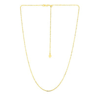 14k Yellow Gold Adjustable Sparkle Chain 1.5mm