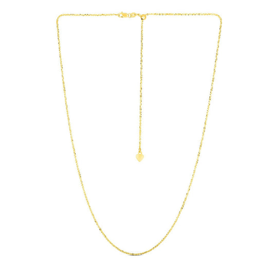 14k Yellow Gold Adjustable Sparkle Chain 1.5mm
