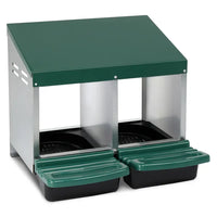2 Compartment Roll Out Chicken Nesting Box With Plastic Basket, Egg Nest Box Chicken Laying Box Hens Chicken Coop Box, G