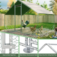 Large Metal Chicken Coop, Walk-in Chicken Run,Galvanized Wire Poultry Chicken Hen Pen Cage, Rabbits Duck Cages With Wate