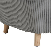 Elevated Dog Bed Frame for Small Dog, Corduroy Pet Couch Bed with Rubber Wood Legs and Supportive Foam, Grey, Easy Assem