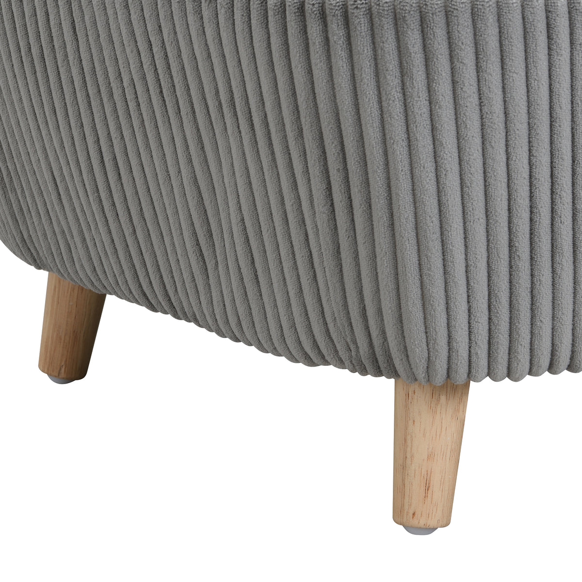 Elevated Dog Bed Frame for Small Dog, Corduroy Pet Couch Bed with Rubber Wood Legs and Supportive Foam, Grey, Easy Assem
