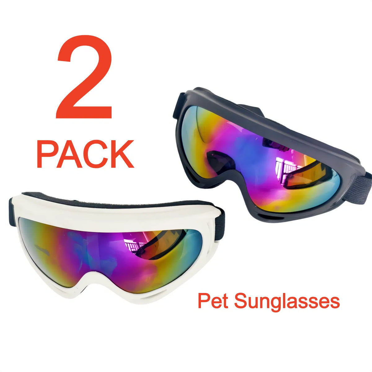 2 Pack Pet Protection Dog Sunglasses Pet Goggles Windproof Eye Wear Adjustable Dog Goggles (US Logistics only For USPS.T