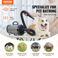 Dog Dryer, 2800W/4.3HP Dog Blow Dryer, Pet Grooming Dryer With Adjustable Speed And Temperature Control, Pet Hair Dryer 