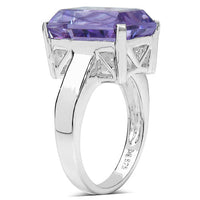 6.10 Carat Genuine Amethyst .925 Sterling Silver Ring