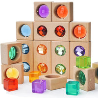 15 Pcs Colored Track with 20 Pcs Lucite Cubes Set with Storage Tray - BIG FRENCHIES