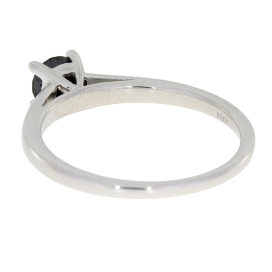 Natural .50ct Black Diamond Eng Only Sterling Silver