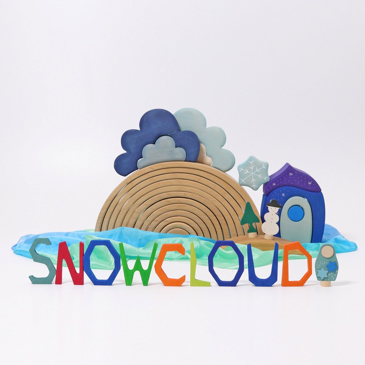 13 Pcs STAINED Wooden Weather Building Set