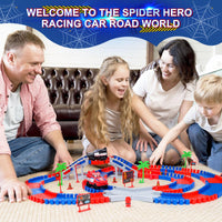 Spider-Themed Flexible Track Toy Set Includes Black And Red Spider Cars,Pickup Only