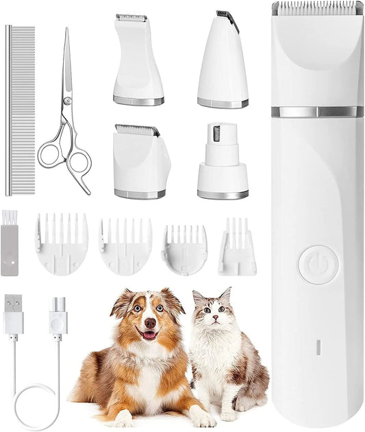 Groom Your Furry Friends Like a Pro! 🐶✂️ Rechargeable, Low Noise Dog Clippers with 4 Trimmer Heads for All Pets! - BIG FRENCHIES