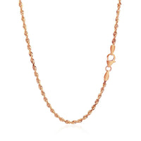 14k Rose Gold Solid Diamond Cut Rope Chain (2.30 mm)