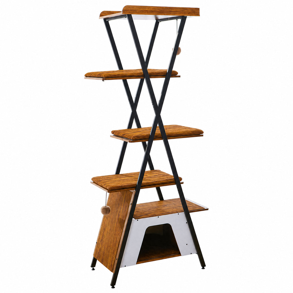 73in Modern Cat Tower For Indoor Cats - Multi-Level Cat Tree With Scratching Posts, Caves, Large Perch & Removable Pads 