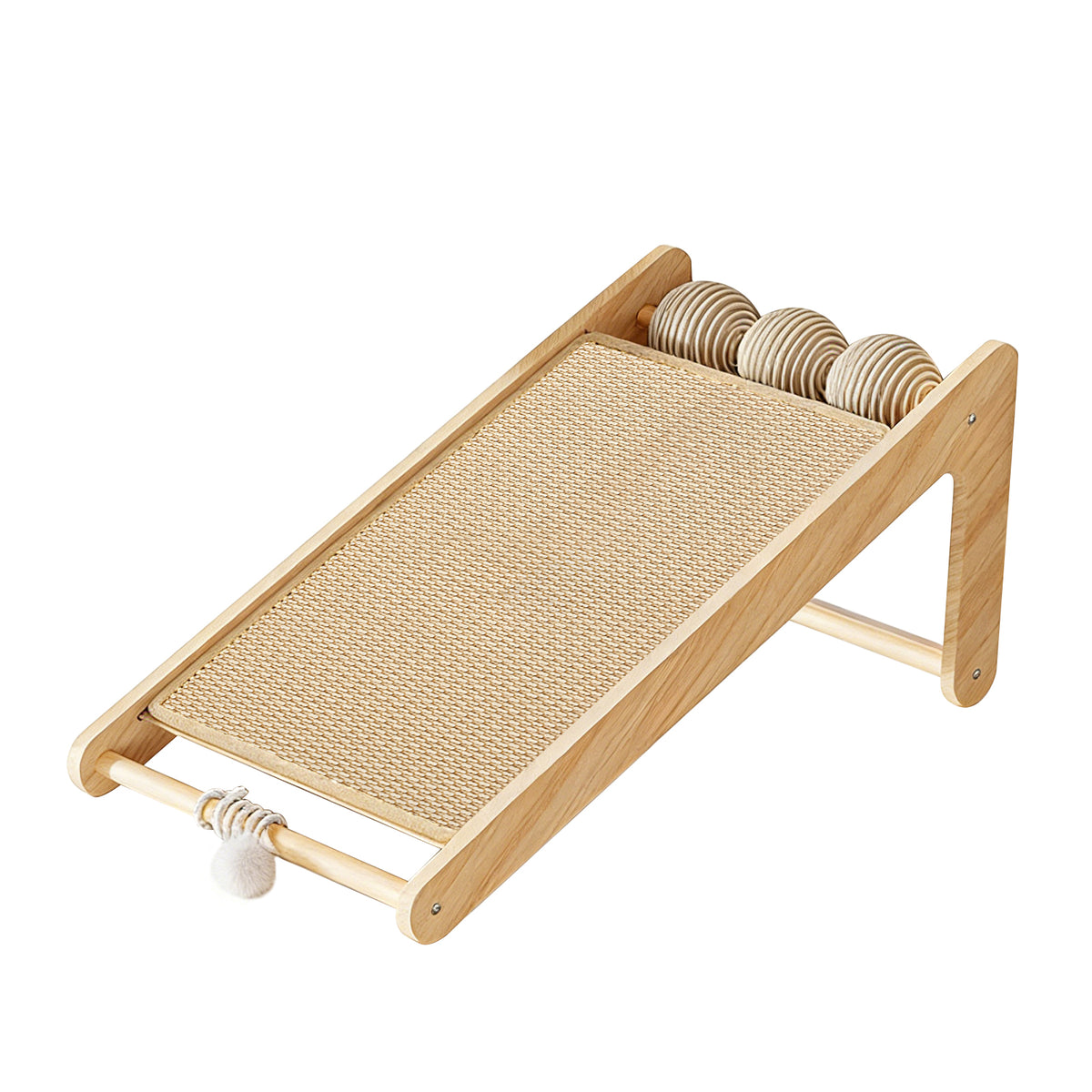 Only Self Pickup---L Rattan Cat Scratching Post With Ball Attachment
