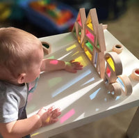 24 Pcs Rainbow Acrylic Sensory Wooden Building Blocks - BIG FRENCHIES