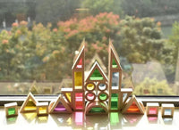 24 Pcs Rainbow Acrylic Sensory Wooden Building Blocks - BIG FRENCHIES