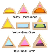 24 Pcs Rainbow Acrylic Sensory Wooden Building Blocks - BIG FRENCHIES