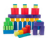 100 Pcs STAINED Large Stepped Counting Wooden Stacking Blocks - BIG FRENCHIES