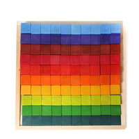 100 Pcs STAINED Large Stepped Counting Wooden Stacking Blocks - BIG FRENCHIES