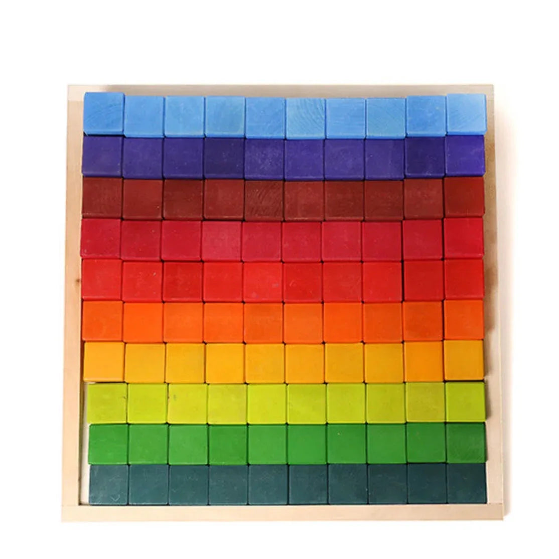 100 Pcs STAINED Large Stepped Counting Wooden Stacking Blocks - BIG FRENCHIES
