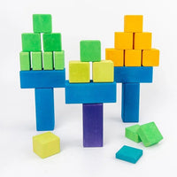 100 Pcs STAINED Large Stepped Counting Wooden Stacking Blocks - BIG FRENCHIES
