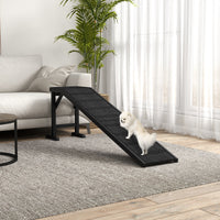 Dog Ramp w/ Non-Slip Carpet and Top Platform, 74" x 16" x 25", Black