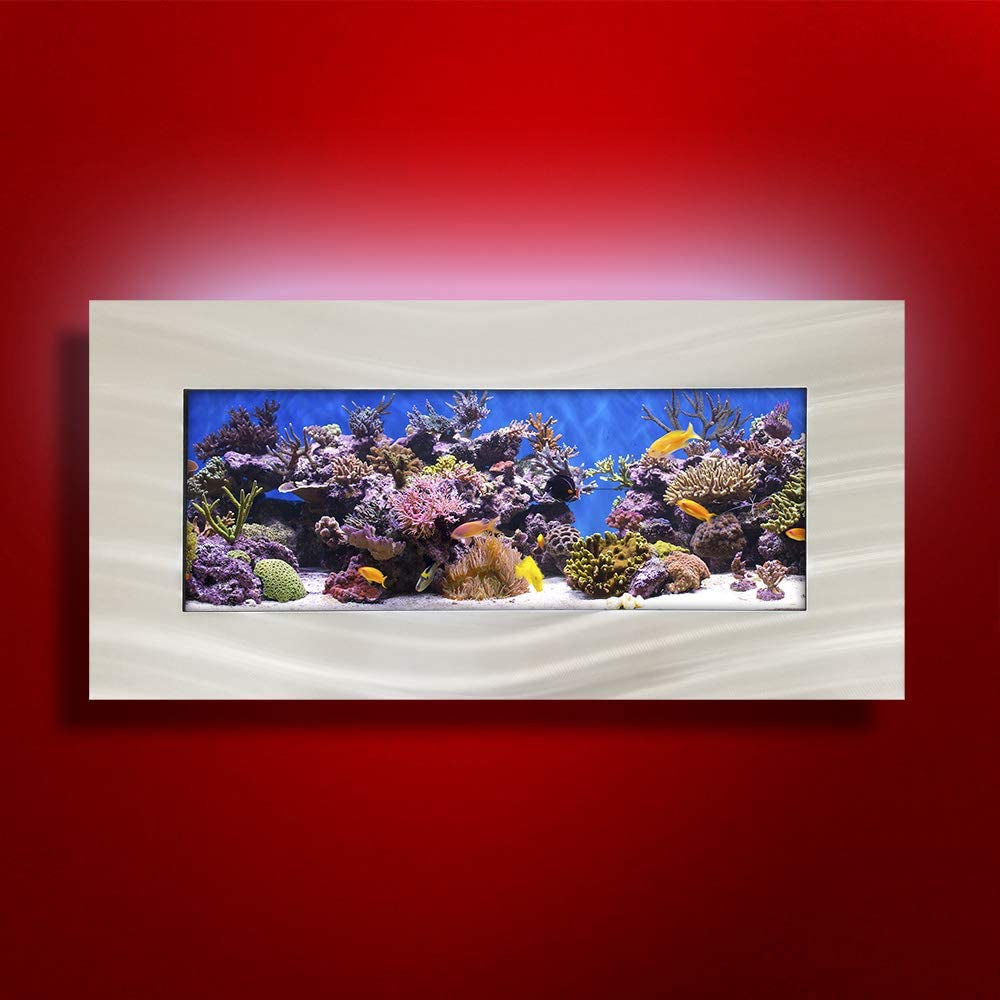 Aa-Skyline-Bsilver 2.0 Wall Mounted Aquarium, Brushed Silver - BIG FRENCHIES